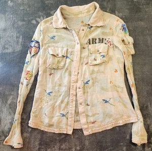 Da Nang Shirt Womens Army Embroidered Long Sleeve Z* - Picture 1 of 8