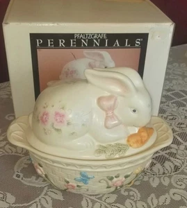 PFALTZGRAFF Staude Teerose Kollektion Hase bedeckt Schale in Box  - Bild 1 von 7