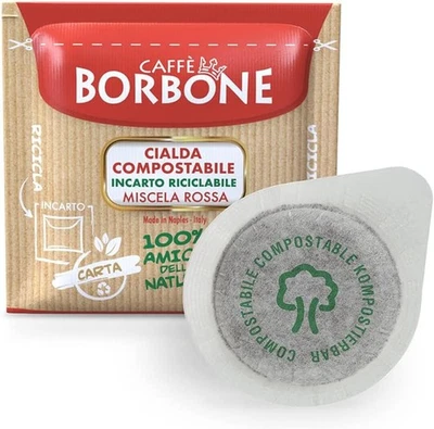 Caffè Borbone Cialda Compostabile Miscela Rossa 150 Cialde Sistema ESE 44 Carta