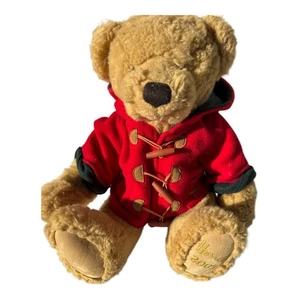 Harrods 2003 Teddybär rot Kapuzenjacke Plüschtier Gold Stickerei Fuß - Bild 1 von 3