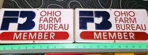 Lotto di 2 Targhe Ohio FARM BUREAU MEMBRO - Foto 1 di 3