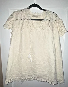 Jennifer & Grace | 100% Baumwolle Damen Ösen Top Gr. 1x off white - Bild 1 von 8