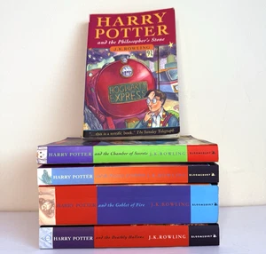 Harry Potter x 5 Books in Original Covers by J K Rowling - Picture 1 of 12