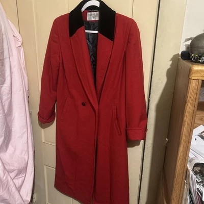 Women’s International Scene Red Wool Jacket Size 5/6 - Image 1 of 4