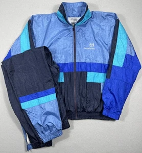 Vintage Sergio Tacchini Tracksuit Mens Large Jacket Pants Retro 90s Color Block - Picture 1 of 15