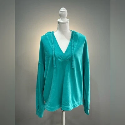 Синий/зеленый старый темно-синий SoComfy туника длина толстовка с капюшоном размер M EUC - Изображение 1 из 4