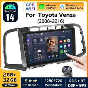 Radio de coche estéreo navegación por satélite CarPlay para Toyota Venza 2008-2016 con cámara de reversa - Imagen 1 de 14