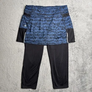 Athleta Dapple Be Free 2 In 1 Skirted Capri Leggings Athletic Size M Indigo Blue - Picture 1 of 6