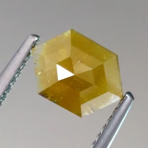 Diamantes sueltos extraídos de tierra natural color amarillo elegante corte rosa precioso de 1,57 quilates - Imagen 1 de 5