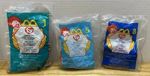 McDonalds Happy Meal Toys 1999- TY Beanie Baby Toy Animals - Lot of 3 New Sealed - Picture 1 of 7