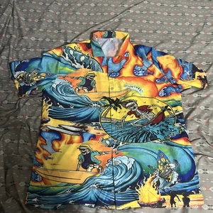 Mislook Skeleton Hawaiian Shirt Surfing Beach Party Summer Outfit XL - Picture 1 of 7