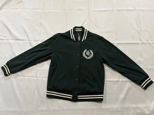 Lou & Grey Crest Varsity Jacke Emerald Forest Green Druckknopf Damen S - Bild 1 von 23