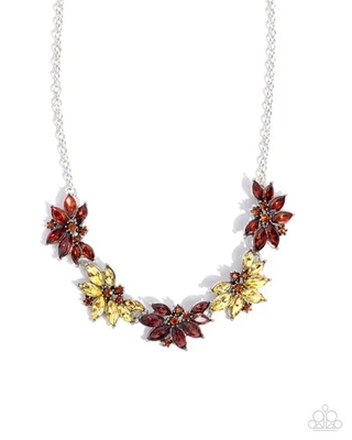 Paparazzi Springtime Season - Brown - Tea & Golden Yellow Rhinestones - Gems - N - Image 1 of 3