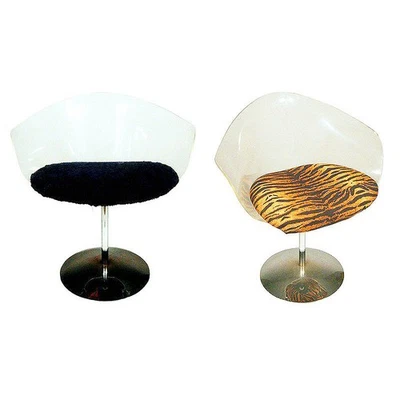 Sillas giratorias Lucite y cromadas 1970 inspiradas en Estelle Laverne, par Foto 1 de 4