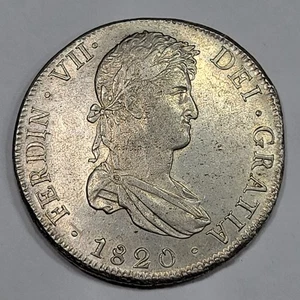 1820 Colonial Español 8 Reales Alto Grado AU/UNC Gran Brillo Potosí *K823 - Imagen 1 de 3