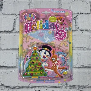 Lisa Frank Holiday Glitter Cards Stationary Set New - Picture 1 of 3