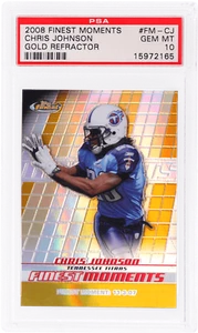 2008 Finest Chris Johnson Moments Gold Refractor #FMCJ /50 PSA 10 Rookie RC - Picture 1 of 2