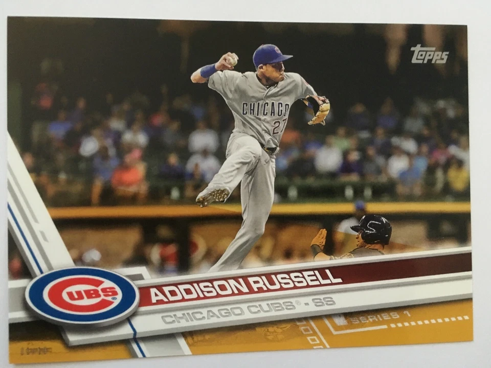 2017 Topps Jumbo 5x7 Addison Russell Cubs 263 #’d 03/10 Gold - Image 1 of 1
