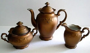 Dekor Bavaria Feinsilber RW China Bronze Paint Tea Set Creamer Sugar Teapot - Picture 1 of 10