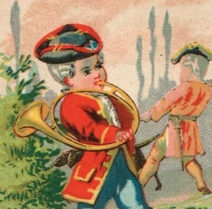 PEABODYS DRY GOODS TRADE CARD HORN KID LOVELY CUTE  - Picture 1 of 3