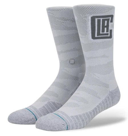 STANCE NBA Los Angeles Clippers Snow Camo Light Dk Grey Crew Socks Mens M 6-8.5 Cover