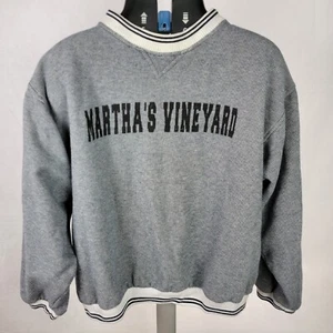VINTAGE UNISEX MARTHA’ S VINEYARD B & W PLUSH PULLOVER KNIT SWEATSHIRT SIZE L - Picture 1 of 3