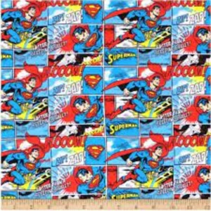 Superman Flannel Fabric - Picture 1 of 2