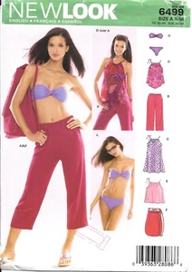 New Look Sewing Pattern # 6499 Misses' Bikini Beachwear Outfits Bag Sizes: 8-18 - Picture 1 of 2