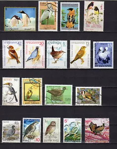 les oiseaux un lot de 15 timbres oblitérés /TE5533 - Picture 1 of 1