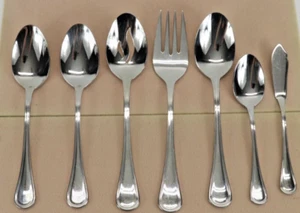 Cuisinart 18/10 Stainless Flatware Serving Set Sleek Mansfield Design 7 pcs. - Picture 1 of 12