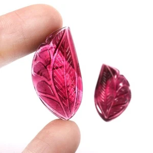 Loose Gemstone Natural Certified Pink Tourmaline Hand Carved Fancy Leaf A828 - Picture 1 of 3