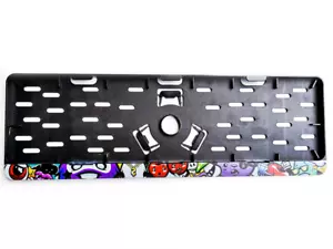 1 St Kennzeichenhalterung Kurz Kennzeichenhalter Comic Tattoo Graffiti 420 x 110 - Bild 1 von 4