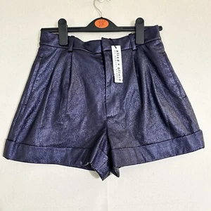 NEW $275 Alice & Oliva Conry Women Size 2 Pleated Faux Leather Shorts Party - Picture 1 of 10
