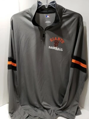 MLB San Francisco Giants Jersey Long Sleeve Polo Shirt Men's XXL Grey - Image 1 of 4