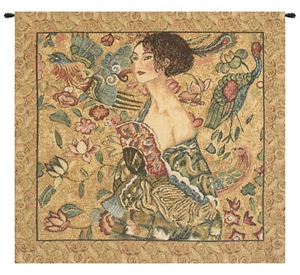 La mujer de Gustav Klimt tapiz italiano arte de pared colgante (nuevo) 16x16 pulgadas - Imagen 1 de 4