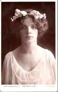 MAUD ALLAN : STEAMY DANCER, ACTRESS, CHOREOGRAPHER & ETHEREAL BEAUTY : RPPC - Picture 1 of 2