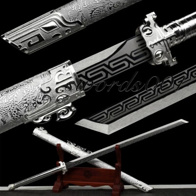 Handmade Katana/Manganese Steel/Silver/Tang Dao/Real Sharpened Sword/Collectible - Image 1 of 4