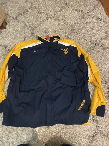 West Virginia Nike Zip-Up Jacket, Navy Blue Yellow, Xl Used Cover