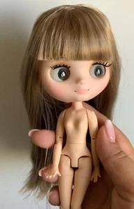 8" Middie Blythe Doll from Factory Joint Body Toy Matte Face Brown Hair Big Eyes - Picture 1 of 24