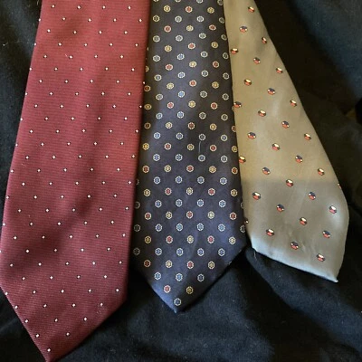 "Lote de 3 corbatas de poliéster Cavalier para hombre 55""" Foto 1 de 4