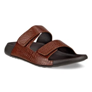 ECCO Cozmo Women's Sandal Cognac Brown Animal Print 38 EUR 7 7.5 US NEW 206863 - Picture 1 of 7