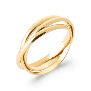 Bague 3 Anneaux Plaqué Or 18 CARATS T50-52-54-56-58-60-62-64 - Imagen 1 de 8