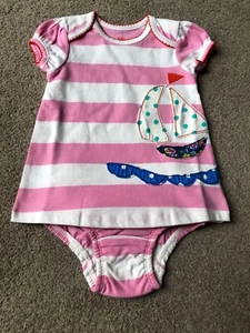 Baby Mini Boden Nautical Baby Girls Dress With Pants 0-3 Months - Picture 1 of 6