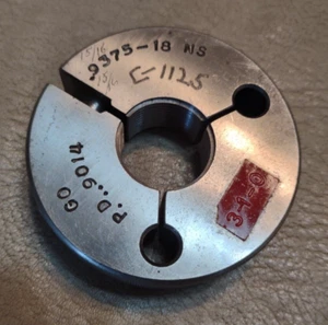 15/16 18 NS 3 RING GAGE .9375 GO ONLY PD = .9014 15/16"-18 UNS-3A - Picture 1 of 4