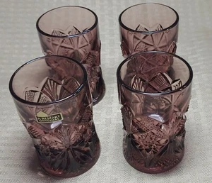 A. Reizart Purple Amethyst Pressed Glass Juice Set of Four - Picture 1 of 5