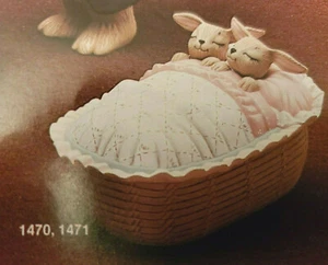 Kimple 1470 & 1471 Bunny Bed 8 x 5 1/2 ceramic mold lot of 2 - Picture 1 of 12