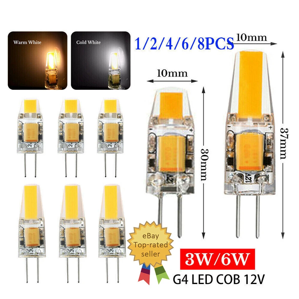 G4 LED 12V AC/DC COB Light 3W 6W High Quality LED G4 Lamp Bulb Chandelier Lamps - Image 1 of 4