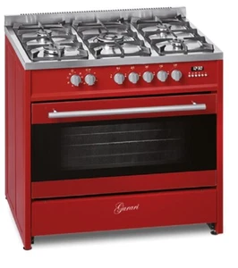 Range Coocker Gas Elektro Standherd 90 cm Edelstahl Rot Große Gurari GCH E 911 R - Bild 1 von 10