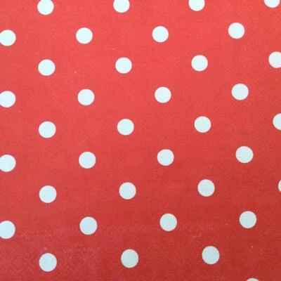 PAPER NAPKINS / SERVIETTES PACK 20 ORANGE WITH WHITE DOTS - image 1 of 3