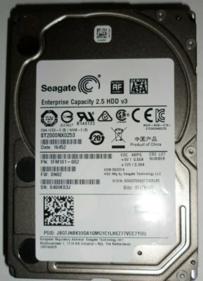 ST2000NX0253 SEAGATE 2TB  Enterprise 6Gb 2.5'' SATA Hard Drive  - Image 1 of 2